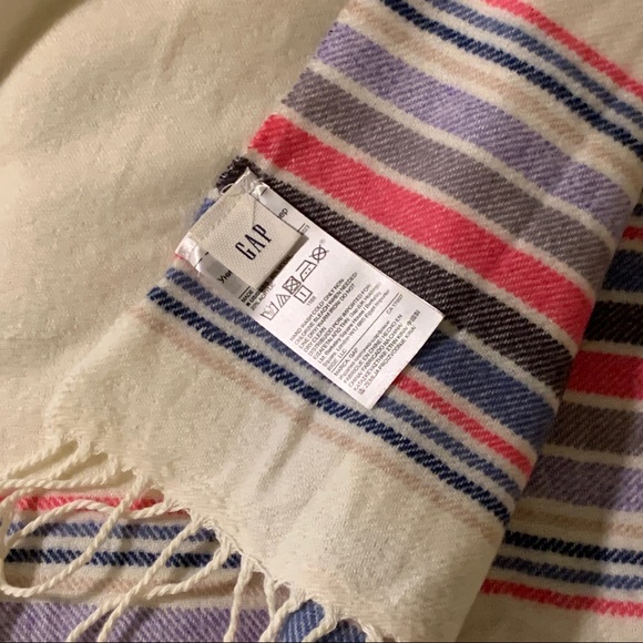 Gap Modal Multicolor Striped Scarf with Twisted Rope Fringes 84x25" - Picture 9 of 9